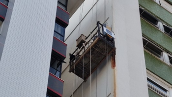 Recuperação estrutural em fachada do Ed. José Iscold | Ed. José Iscold